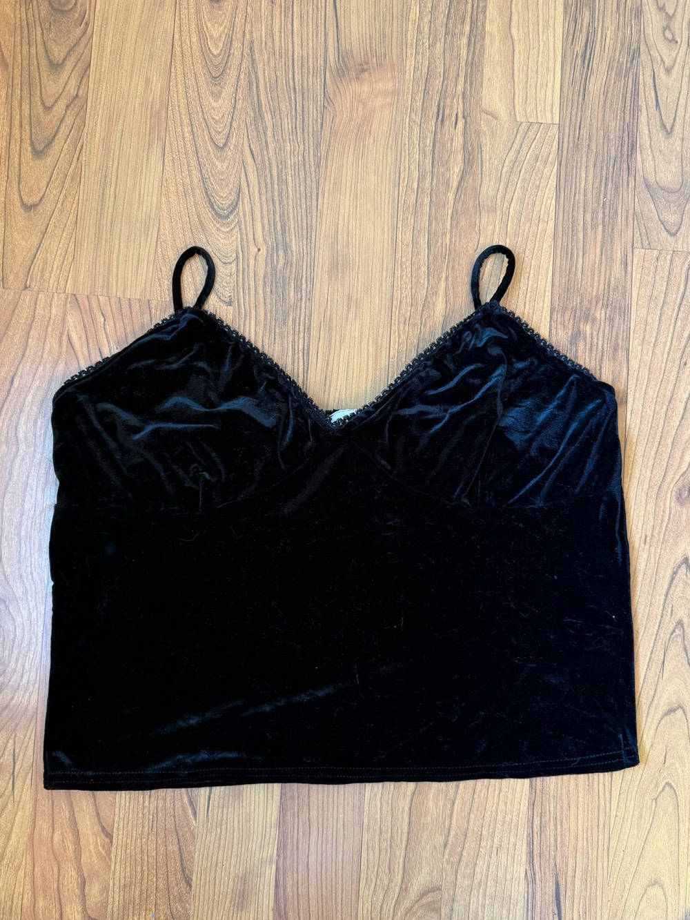 Black Velvet Spaghetti Strap Cami